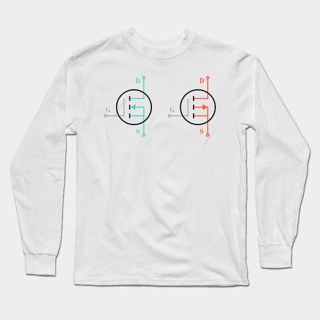 Mosfet Symbol Long Sleeve T-Shirt by ScienceCorner